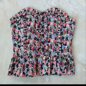 H&M floral bustier peplum top